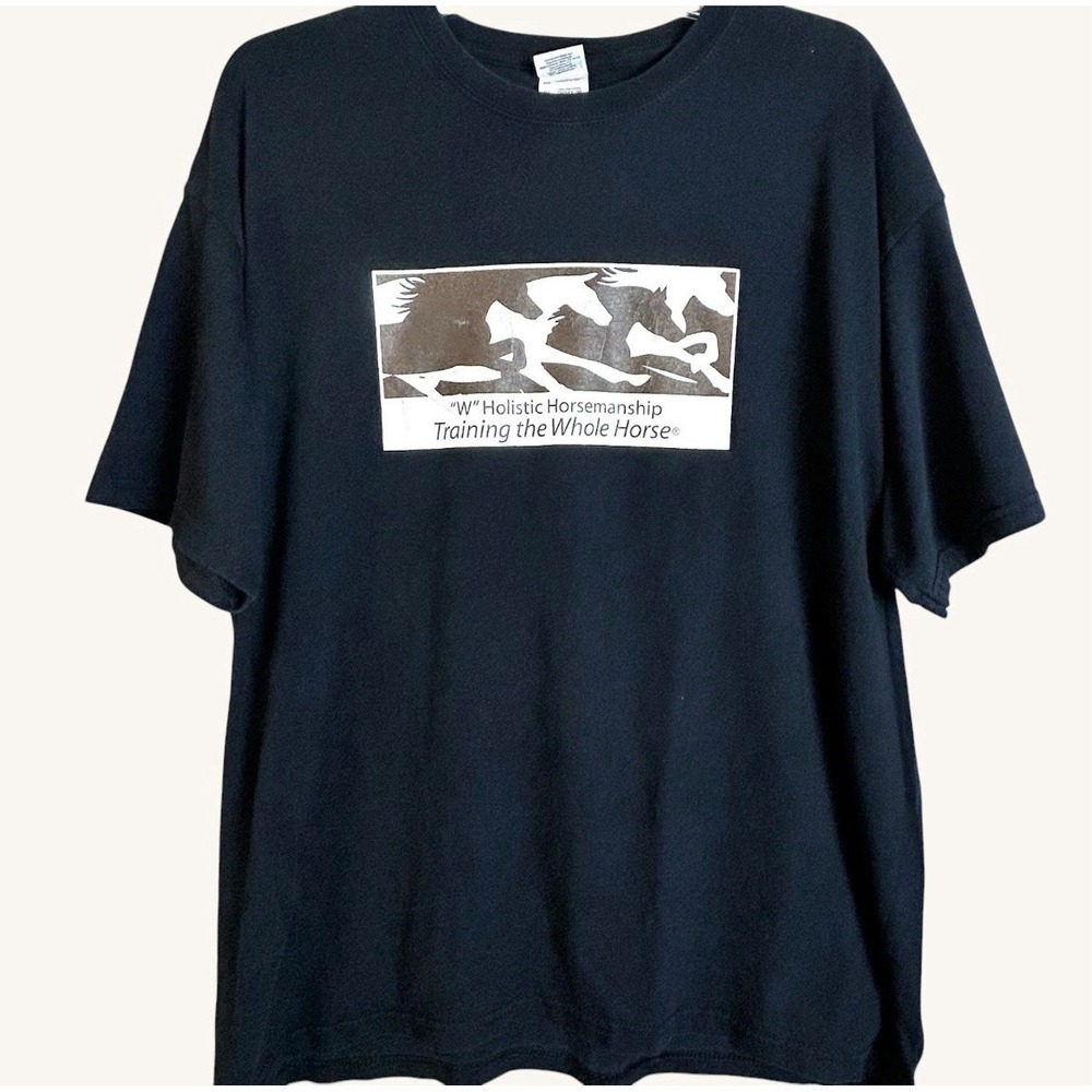Vintage Training The Whole Horse T Shirt Size XL Equestrian White Pony Box Logo